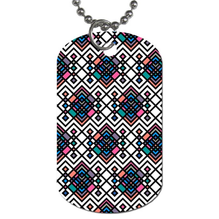 Boho Geometric Dog Tag (One Side)