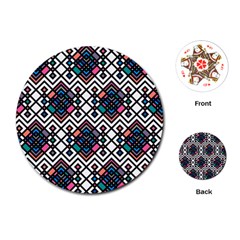 Boho Geometric Playing Cards Single Design (round)