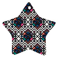 Boho Geometric Star Ornament (two Sides)