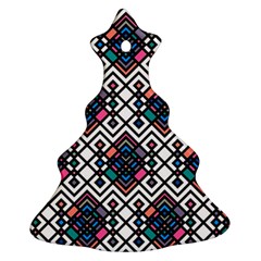 Boho Geometric Christmas Tree Ornament (two Sides) by tmsartbazaar