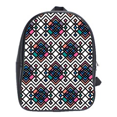 Boho Geometric School Bag (xl) by tmsartbazaar