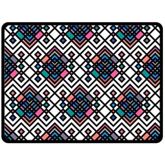 Boho Geometric Double Sided Fleece Blanket (large) 