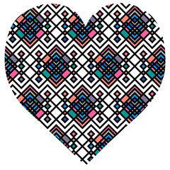 Boho Geometric Wooden Puzzle Heart