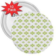 Bright Leaves Motif Print Pattern Design 3  Buttons (10 Pack) 