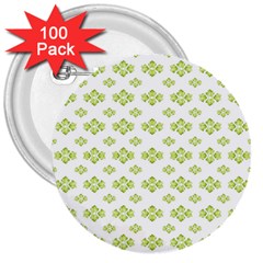 Bright Leaves Motif Print Pattern Design 3  Buttons (100 Pack)  by dflcprintsclothing