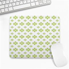 Bright Leaves Motif Print Pattern Design Large Mousepads by dflcprintsclothing