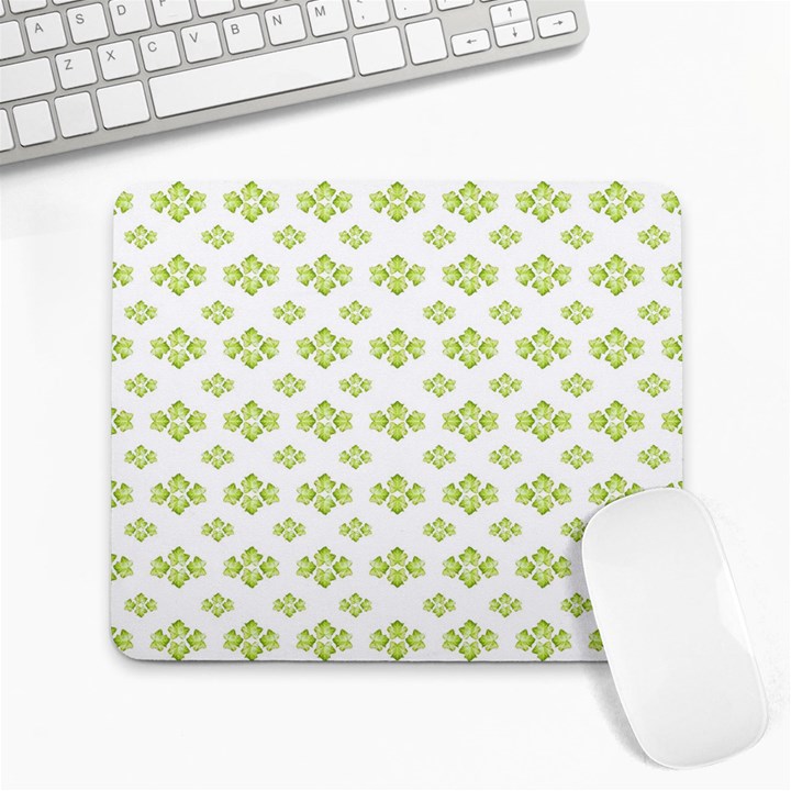 Bright Leaves Motif Print Pattern Design Large Mousepads