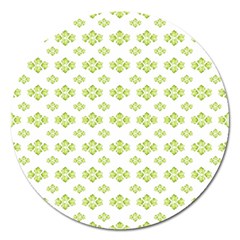 Bright Leaves Motif Print Pattern Design Magnet 5  (round)