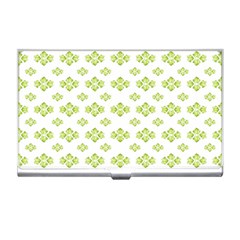 Bright Leaves Motif Print Pattern Design Business Card Holder by dflcprintsclothing