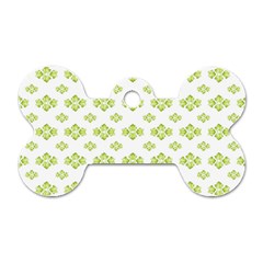 Bright Leaves Motif Print Pattern Design Dog Tag Bone (one Side)