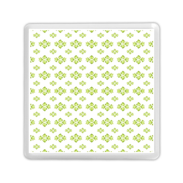 Bright Leaves Motif Print Pattern Design Memory Card Reader (Square)