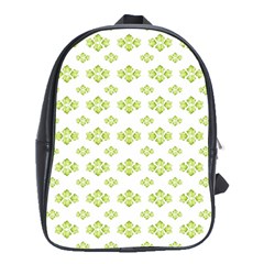 Bright Leaves Motif Print Pattern Design School Bag (xl)