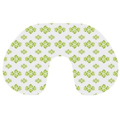 Bright Leaves Motif Print Pattern Design Travel Neck Pillow by dflcprintsclothing