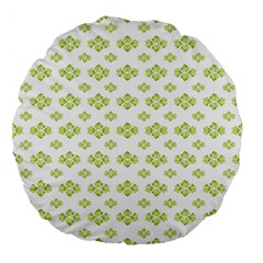 Bright Leaves Motif Print Pattern Design Large 18  Premium Flano Round Cushions