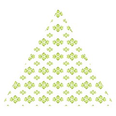 Bright Leaves Motif Print Pattern Design Wooden Puzzle Triangle by dflcprintsclothing