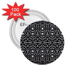 Ethnic Black And White Geometric Print 2 25  Buttons (100 Pack) 