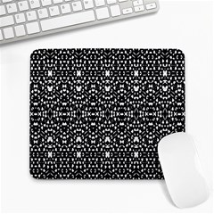 Ethnic Black And White Geometric Print Large Mousepads by dflcprintsclothing