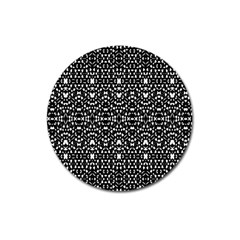 Ethnic Black And White Geometric Print Magnet 3  (round) by dflcprintsclothing