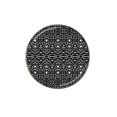 Ethnic Black And White Geometric Print Hat Clip Ball Marker by dflcprintsclothing