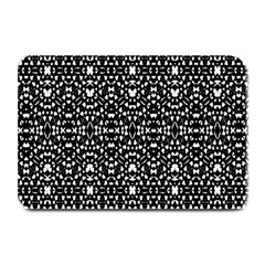 Ethnic Black And White Geometric Print Plate Mats by dflcprintsclothing