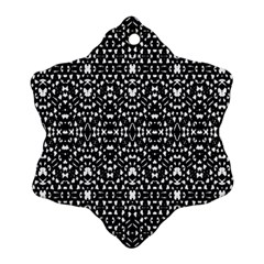 Ethnic Black And White Geometric Print Ornament (snowflake) by dflcprintsclothing