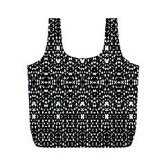 Ethnic Black And White Geometric Print Full Print Recycle Bag (m) by dflcprintsclothing