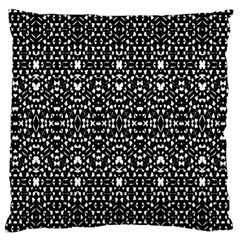 Ethnic Black And White Geometric Print Large Flano Cushion Case (one Side) by dflcprintsclothing