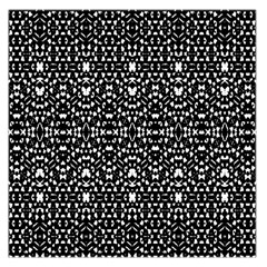 Ethnic Black And White Geometric Print Large Satin Scarf (square)