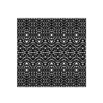 Ethnic Black And White Geometric Print Satin Bandana Scarf Front