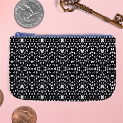 Ethnic Black And White Geometric Print Large Coin Purse by dflcprintsclothing