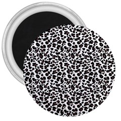 Leopard spots, white, brown black, animal fur print 3  Magnets