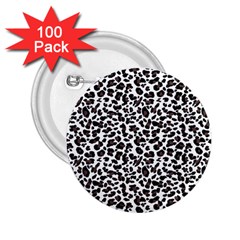 Leopard spots, white, brown black, animal fur print 2.25  Buttons (100 pack) 