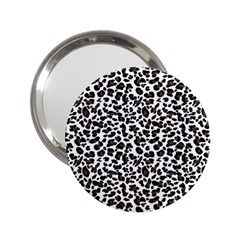 Leopard spots, white, brown black, animal fur print 2.25  Handbag Mirrors