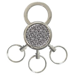 Leopard Spots, White, Brown Black, Animal Fur Print 3-ring Key Chain by Casemiro