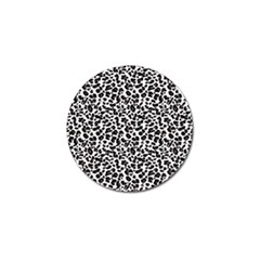 Leopard spots, white, brown black, animal fur print Golf Ball Marker