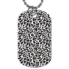 Leopard Spots, White, Brown Black, Animal Fur Print Dog Tag (two Sides) by Casemiro