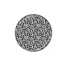 Leopard spots, white, brown black, animal fur print Hat Clip Ball Marker (4 pack)