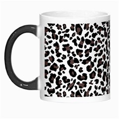 Leopard Spots, White, Brown Black, Animal Fur Print Morph Mugs by Casemiro