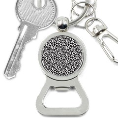 Leopard spots, white, brown black, animal fur print Bottle Opener Key Chain