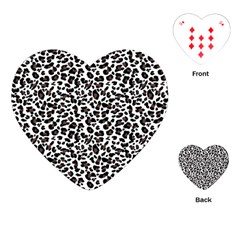 Leopard Spots, White, Brown Black, Animal Fur Print Playing Cards Single Design (heart) by Casemiro