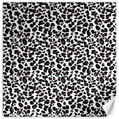 Leopard spots, white, brown black, animal fur print Canvas 12  x 12 