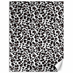 Leopard spots, white, brown black, animal fur print Canvas 12  x 16 