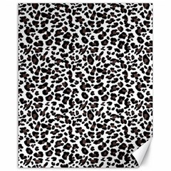 Leopard spots, white, brown black, animal fur print Canvas 16  x 20 