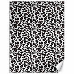 Leopard spots, white, brown black, animal fur print Canvas 18  x 24 