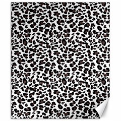 Leopard spots, white, brown black, animal fur print Canvas 20  x 24 