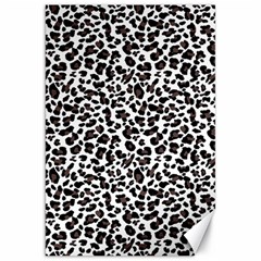 Leopard spots, white, brown black, animal fur print Canvas 20  x 30 