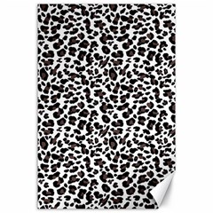 Leopard spots, white, brown black, animal fur print Canvas 24  x 36 