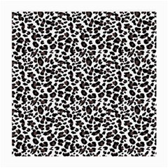 Leopard spots, white, brown black, animal fur print Medium Glasses Cloth