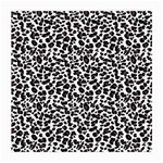 Leopard spots, white, brown black, animal fur print Medium Glasses Cloth (2 Sides) Front