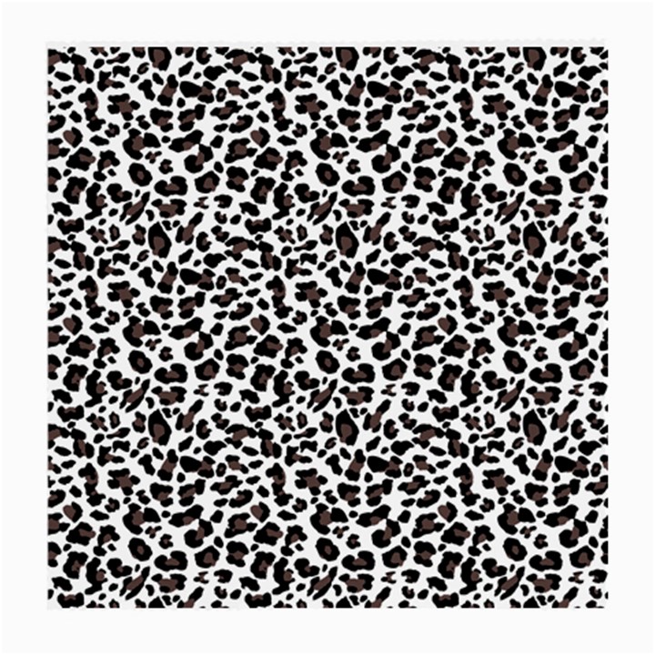 Leopard spots, white, brown black, animal fur print Medium Glasses Cloth (2 Sides)